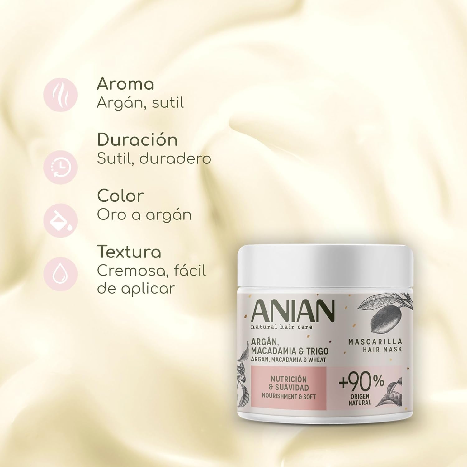ARGÁN nutrición y suave mascarilla 350 ml Mascarilla capilar Naty Shop