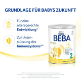 BEBA 2 - Leche de continuación a partir de los 6 meses, con complejo 5 HMO, contenido proteico adecuado a la edad, sin lactosa, sin aceite de palma, sin aceite de pescado, papilla, leche en polvo para bebés, paquete de 3 (3 x 800 g)