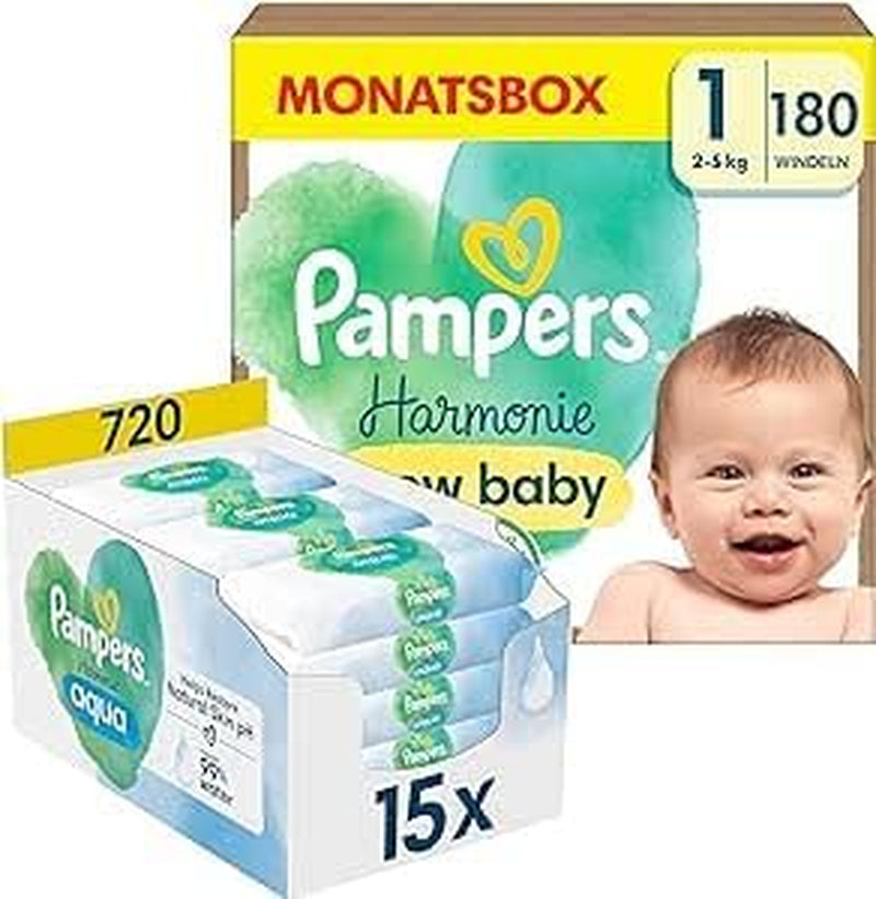 Paquete virtual: Harmony tamaño 1 y toallitas húmedas Aqua