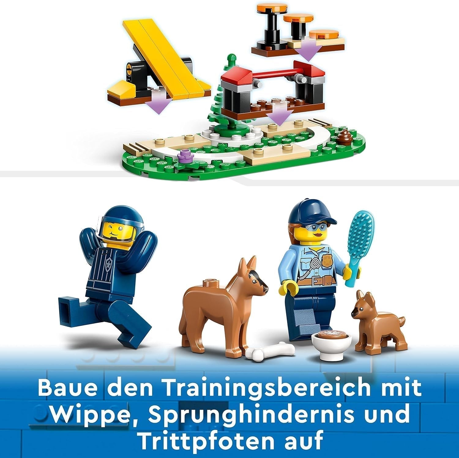 LEGO 60369 City Adiestramiento de Perro Policía Móvil, coche de policía de juguete con remolque, figuras de perro y cachorro, set de animales para niños a partir de 5 años Juegos de construcción Besuche den LEGO-Store