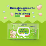 Toallitas limpiadoras para niños y bebés - con aloe vera y aceite de argán - testadas dermatológicamente - valor de pH fisiológico - formato maxi: paquete de 72 toallitas - Nice