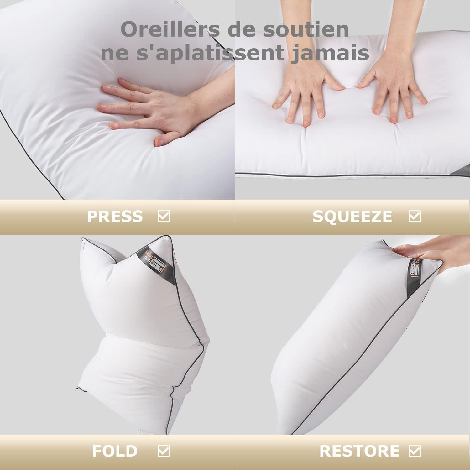 Almohada Bedstory, 50 X 70 Cm, 2 Piezas, Resistente A Las Mordeduras, Respira El Sudor, Hipoalergénica, Relleno: 100% Fibra De Poliéster, Ultra Confort Y Suave Comodidad Y Excelente Soporte Naty Shop Almohadas Estándar