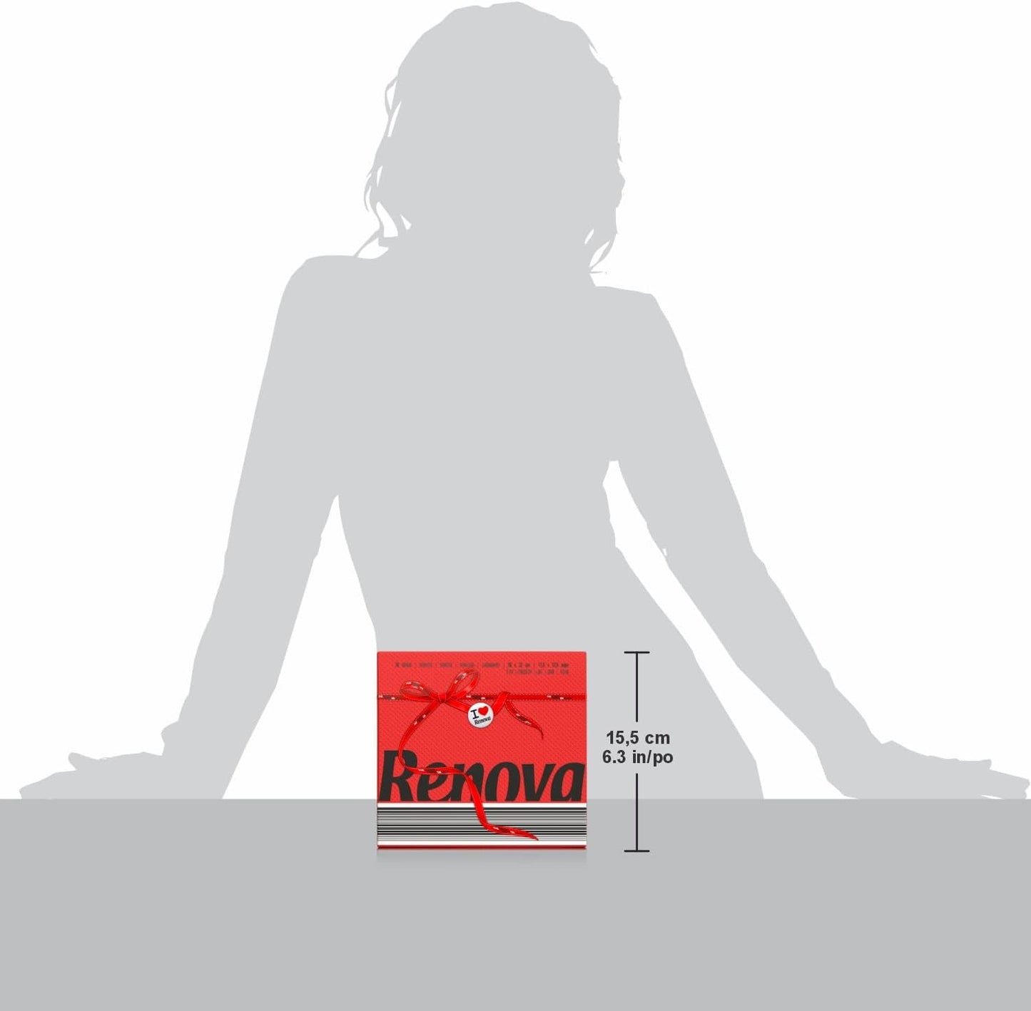 Servilletas de papel Renova, etiqueta roja roja - 70 servilletas