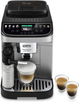 De'Longhi Magnifica Evo Next - Cafetera totalmente automática Perfetto con espumador de leche LatteCrema, 13 bebidas con un solo toque, cafetera y capuchino, pantalla táctil a color, titanio (ECAM312.80.TB)