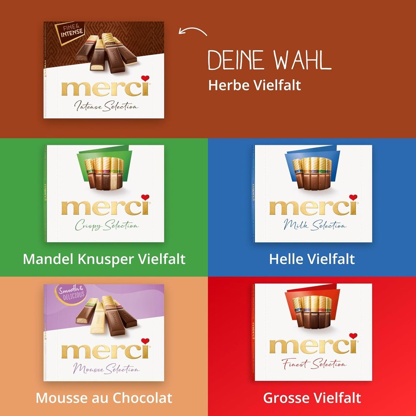 Variedad de chocolate negro Finest Selection – 6 x 250 g – Especialidades refinadas de chocolate negro – Bombones rellenos y sin relleno
