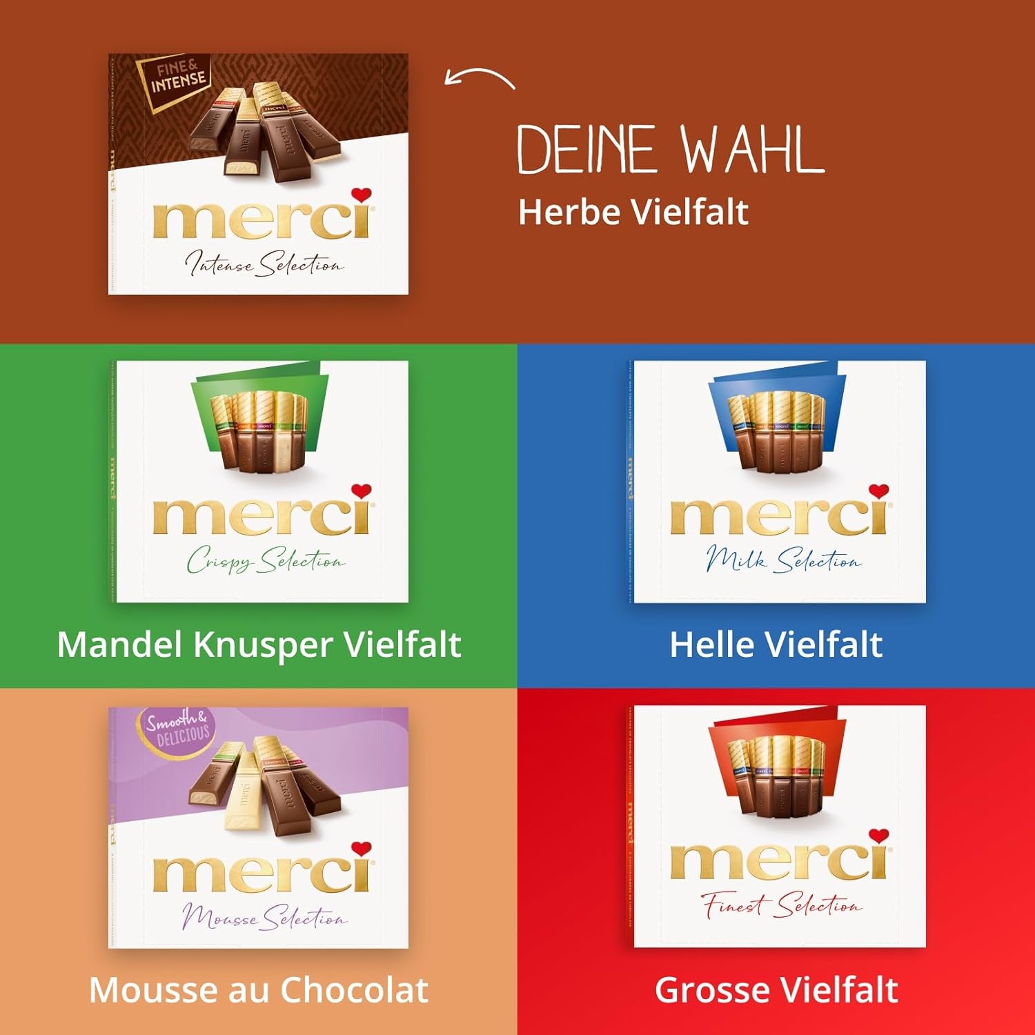 Variedad de chocolate negro Finest Selection – 6 x 250 g – Especialidades refinadas de chocolate negro – Bombones rellenos y sin relleno