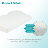 Edihome Almohada cervical Almohada para aliviar el dolor de cuello 50 x 30 x 10 cm Almohada cervical de espuma viscoelástica Almohada ortopédica Funda de algodón doble ergonómica Hipoalergénica