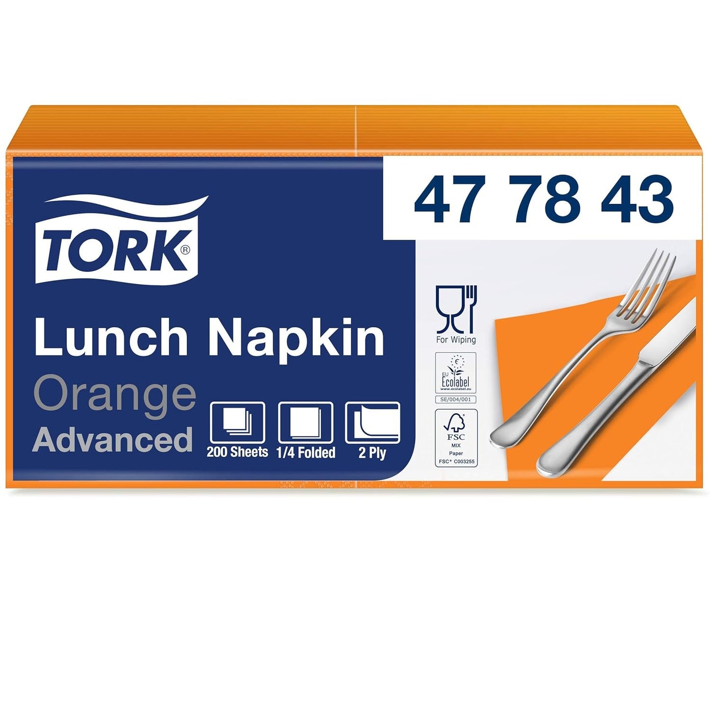 Tork 477840 Servilletas de almuerzo color lima / Servilletas de 2 capas para comidas pequeñas o refrigerios / Calidad avanzada / Servilletas de papel 10 x 200 (2000) / 32,6 x 33 cm (largo x ancho) / Pliegue 1/4