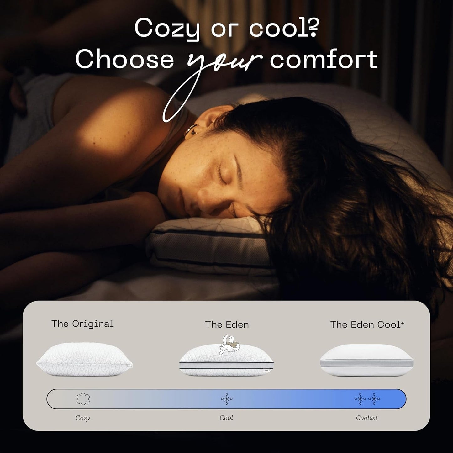 Coop Home Goods Eden Cool Almohada ajustable Tamaño King Espuma viscoelástica con gel ajustable Tejido Lulltra suave y transpirable Ideal para todos los que duermen Respetuoso con el medio ambiente Almohadas estándar Naty Shop