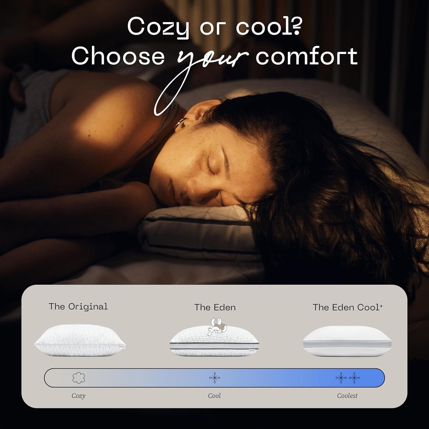 Coop Home Goods Eden Cool Almohada ajustable Tamaño King Espuma viscoelástica con gel ajustable Tejido Lulltra suave y transpirable Ideal para todos los que duermen Respetuoso con el medio ambiente Almohadas estándar Naty Shop