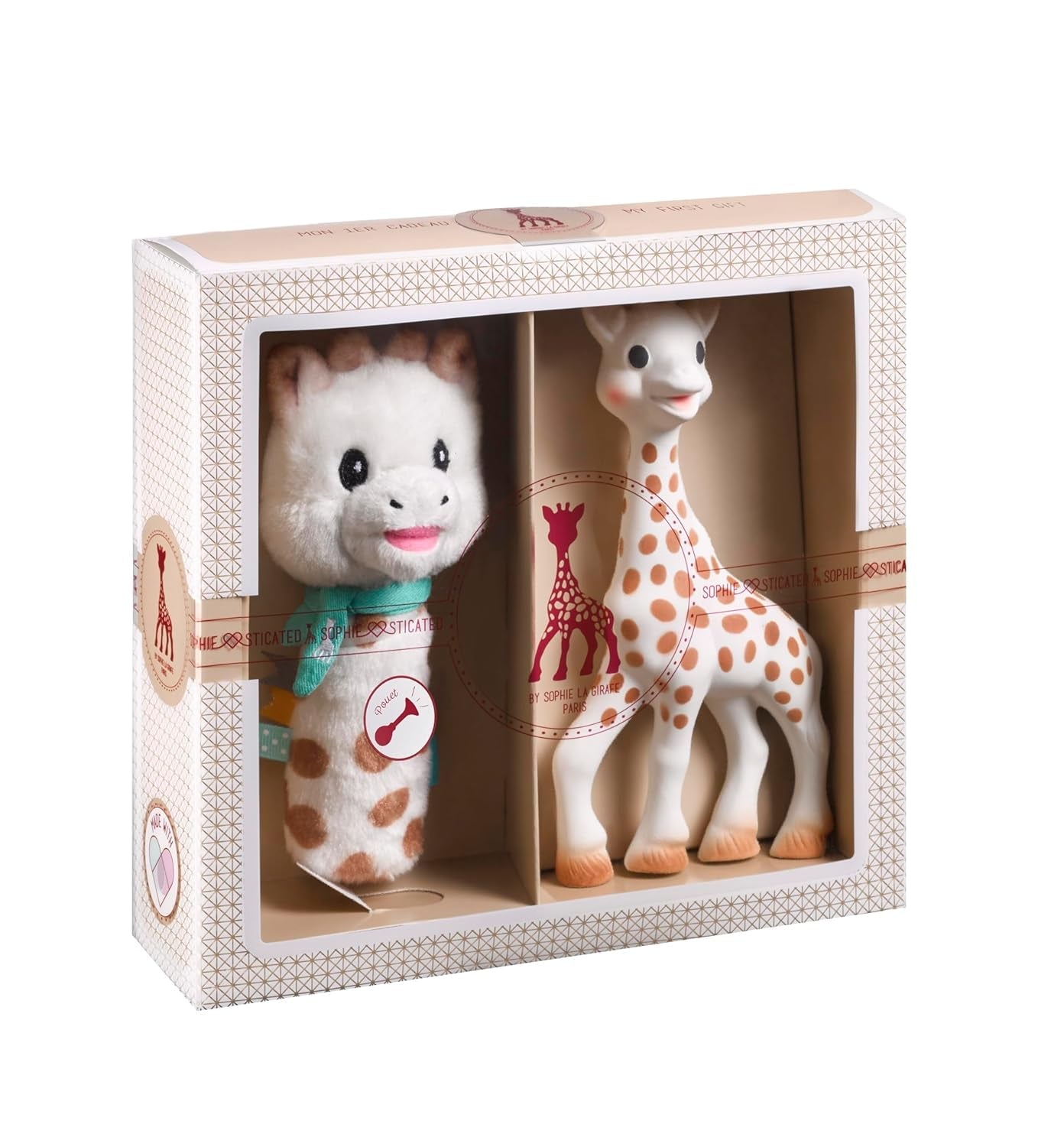 Set regalo cumpleaños Sophie la jirafa Pouet sonajero Sophiesticated 00012 Juguetes Bebe Naty Shop