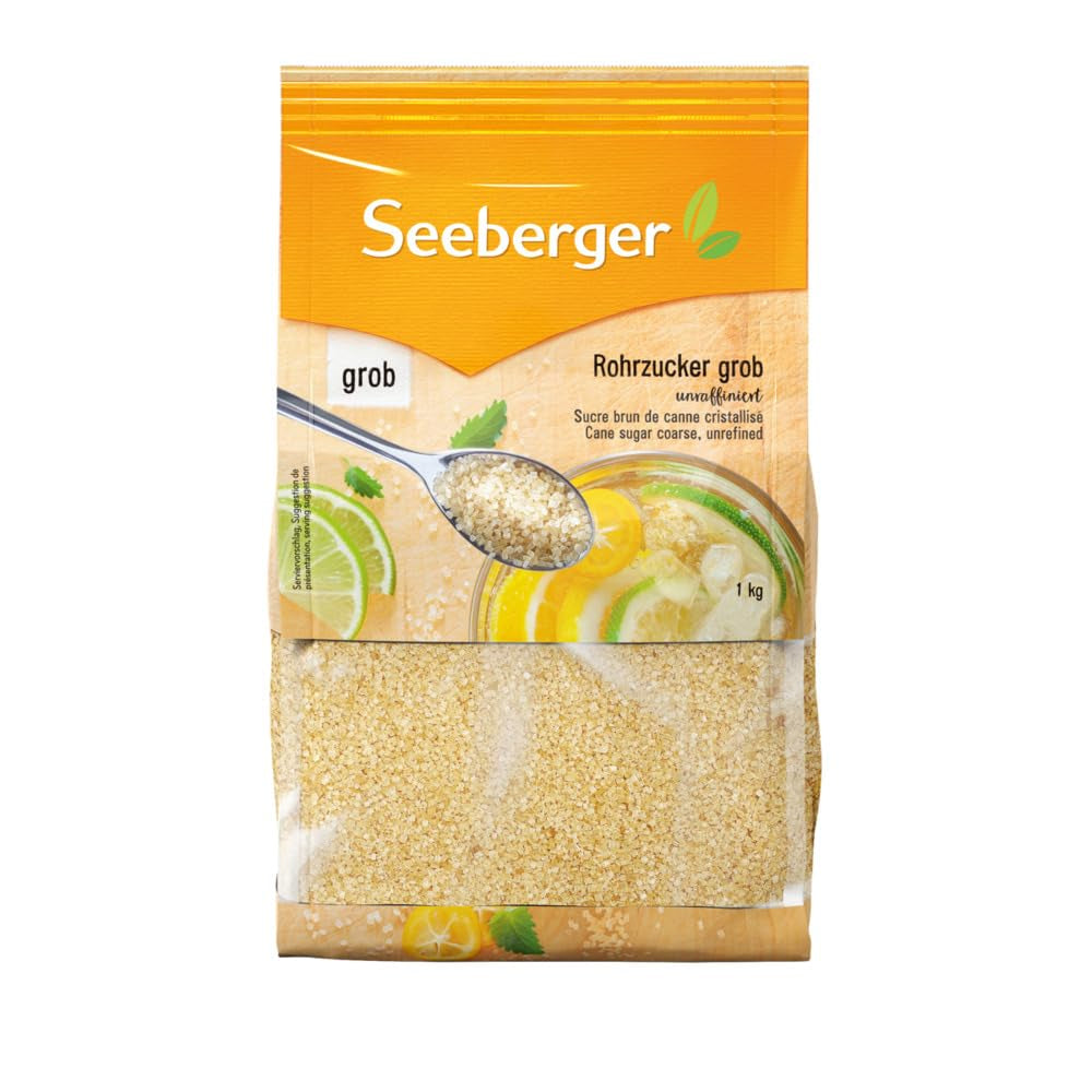 Seeberger Rohrzucker Grob 5Er Pack: Vollrohrzucker Besonders Aromatisch - Ideal Para Cócteles Y Zum Backen - Grob - Sin rafinar, Vegano (5 X 1 Kg) Edulcorantes Naty Shop 1 Kg (5Er-Pack)