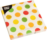 Papstar 11374 Pañuelos 1 caja de 10 X 20 piezas, 3 capas, 1/4 de pliegue, 33 X 33 cm "Bolas"