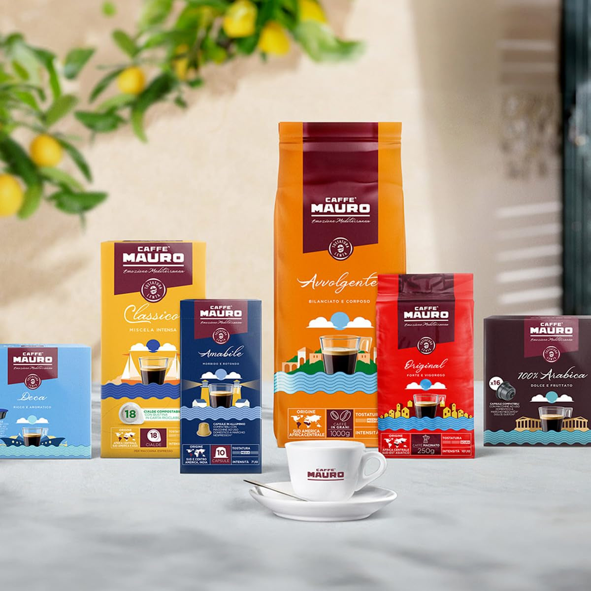 Caffè Mauro Torrefazione Kaffeekapseln Espresso Avvolgente, Intensität 8/10-144 Kapseln Compatible with Kaffeemaschinen der Marke Lavazza* A Modo Mio*, 144 Stück, Hergestellt in Italien