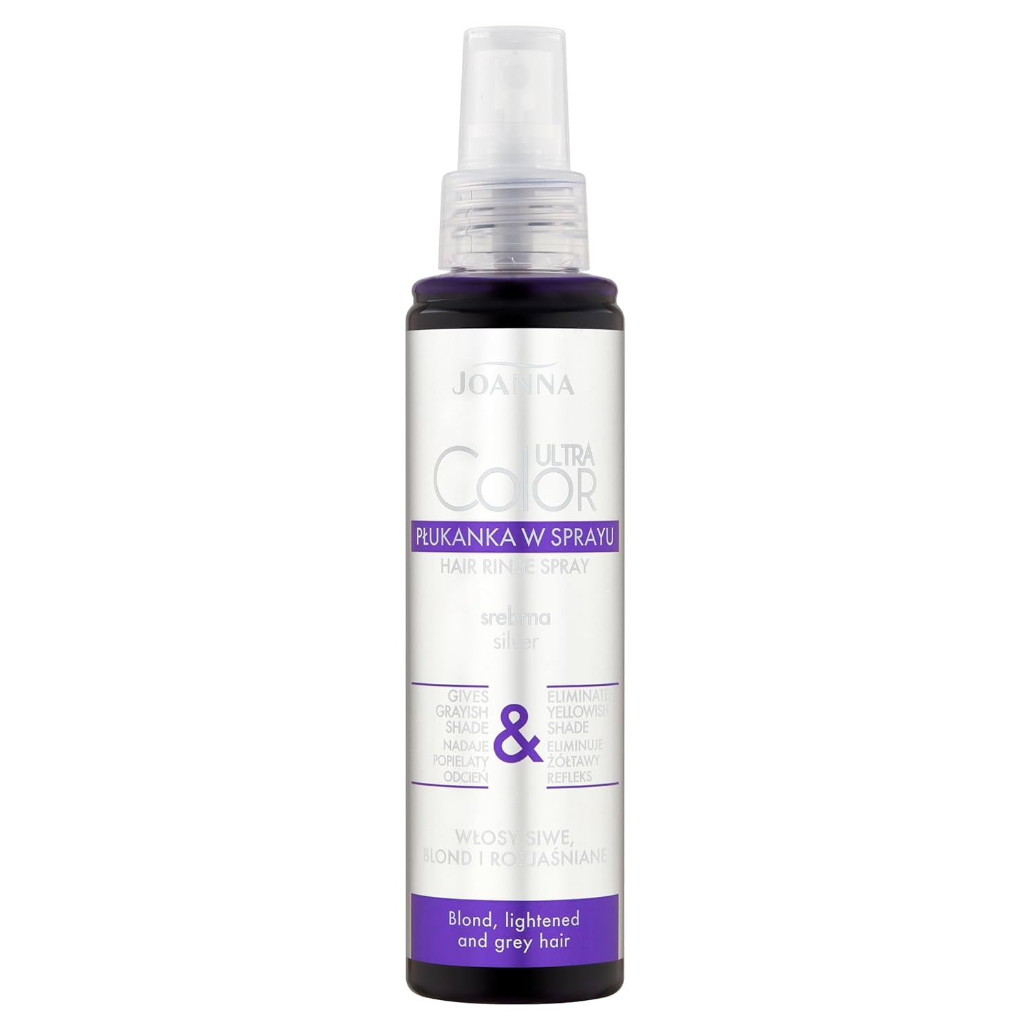 Joanna Ultra Color - Acondicionador color rosa para cabellos rubios y claros - Rosa pastel - Brillo natural - Elimina el matiz amarillo del cabello rubio grisáceo - Efecto temporal - 150 ml Tinte para el cabello Naty Shop Spray tono gris grisáceo de rubio 150 Ml (1 pack)