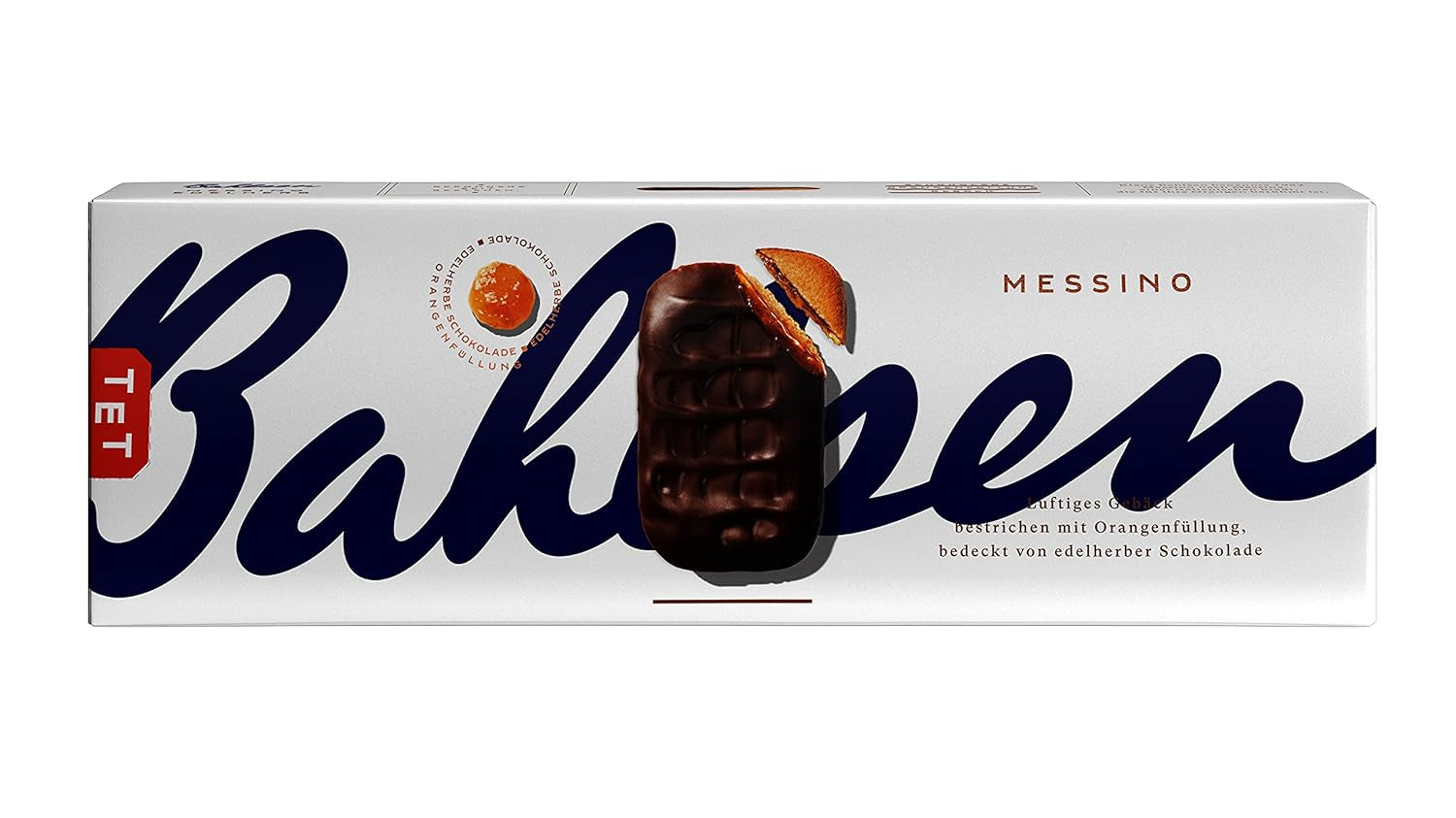 Bahlsen Messino Edelherb - Paquete de 4 - Masa esponjosa con relleno de chocolate y naranja Edelherb (1 x 125 g)