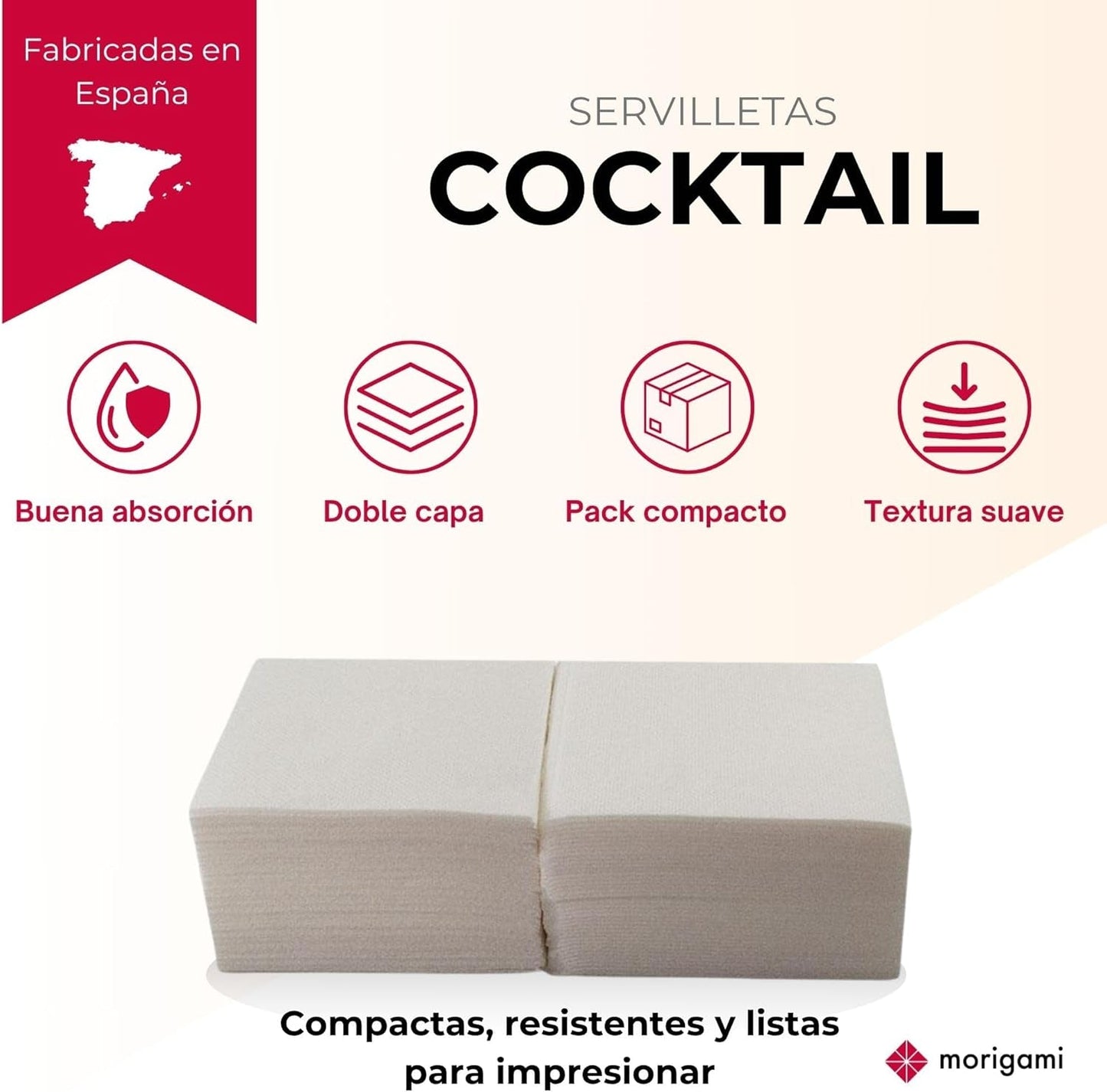 , Servilleta de papel para cóctel, pliegue 1/4, encaje, 150 servilletas, blanco