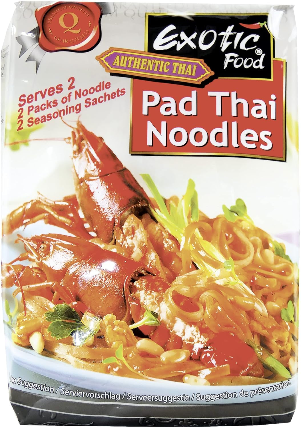 Fideos de arroz al wok (Pad Thai), paquete de 2 (2 paquetes de 300 g)
