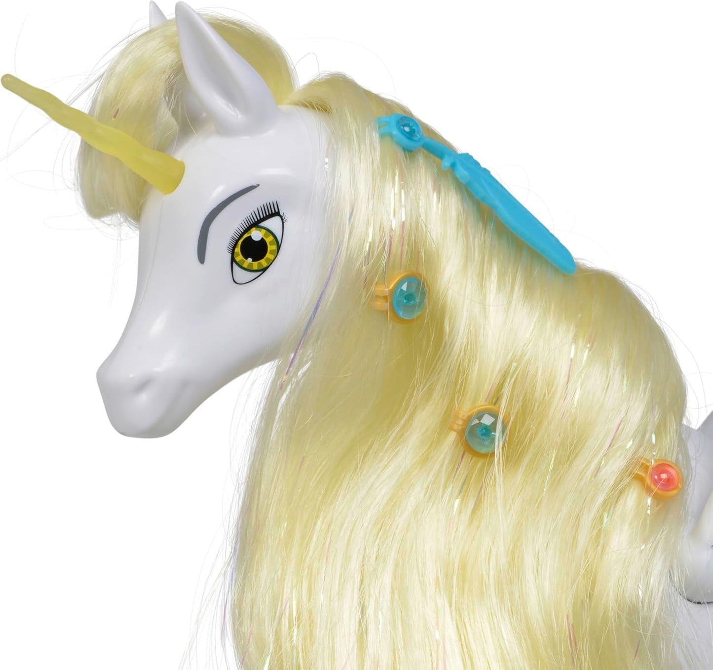 Simba 109480093 - Mia and Me Unicorn Onchao, con alas móviles, pinzas para el cabello, cepillo para peinar, caballo de juguete, poni, centopia, a partir de 3 años, rosa