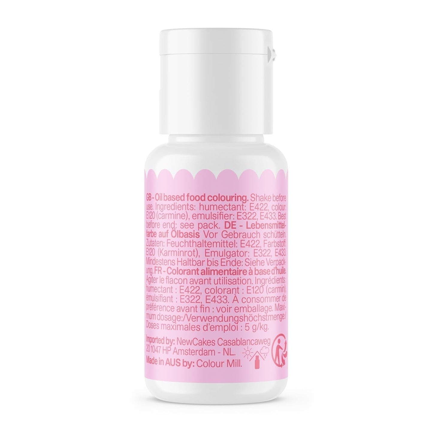 Color Mill Colorante Alimentario a Base de Aceite, Mezcla de Aceite Rosa Pálido - Colorante Alimentario para Chocolate, Fondant, Muffins, Pasteles, Hornear, Macarrones - Colorante Alimentario para Decoración de Pasteles - 100ml