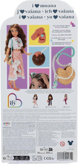 Muñeca Vaiana con accesorios, 29cm, 13 puntos de articulación, licencia oficial de Jakks Pacific. ¡Completo con accesorios combinables y un brillante anillo de Mickey!