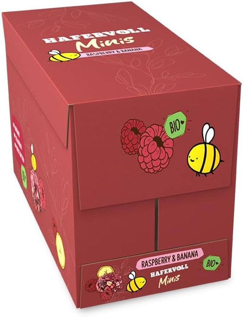 HAFERVOLL Minis Colza y Plátano 8x 65g - Certificado orgánico, con miel, sin azúcar añadido, perfecto para compartir