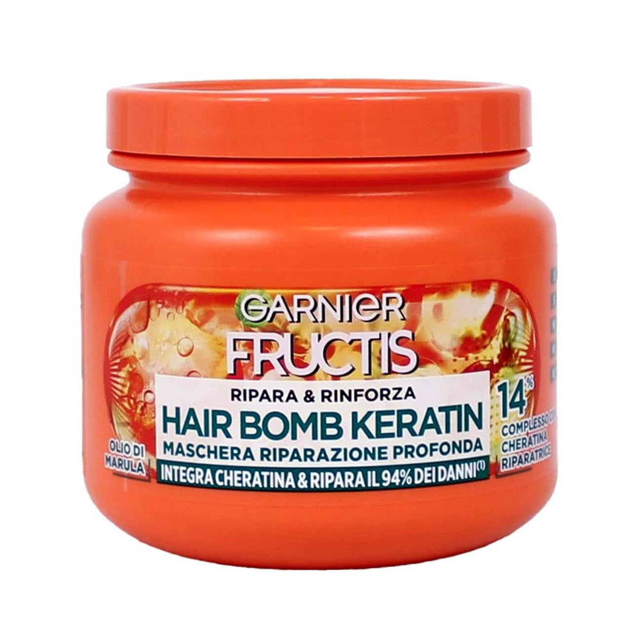 Garnier Fructis Mascarilla de reparación profunda para cabello más fuerte con aceite de marula y queratina Hair Bomb Queratina repara y fortalece 320ml Naty Shop Mascarilla para el cabello Título predeterminado