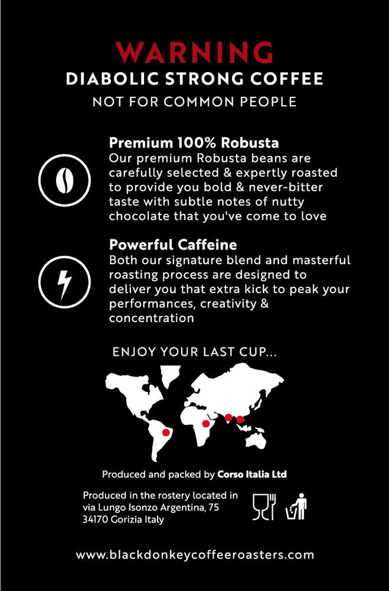 ASADO DEL DIABLO | Café en grano 1KG | Café extremadamente fuerte | Café con alto contenido en cafeína | Robusta premium de