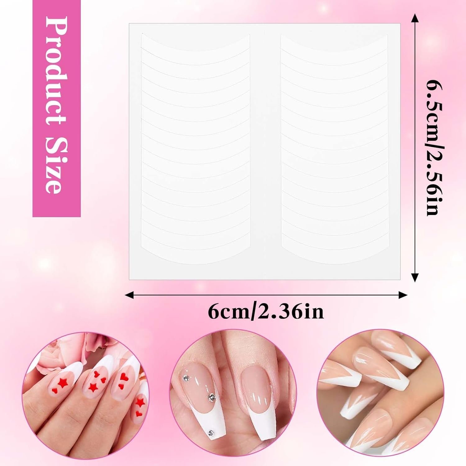 1620 Stück French Schablonen Nägel, French Nail Schablone, Maniküre Schablonen, Selbstklebende Nail Art Sticker Frenchs Für DIY Nageldesign Maniküre Dekoration Nageldesign Zubehör