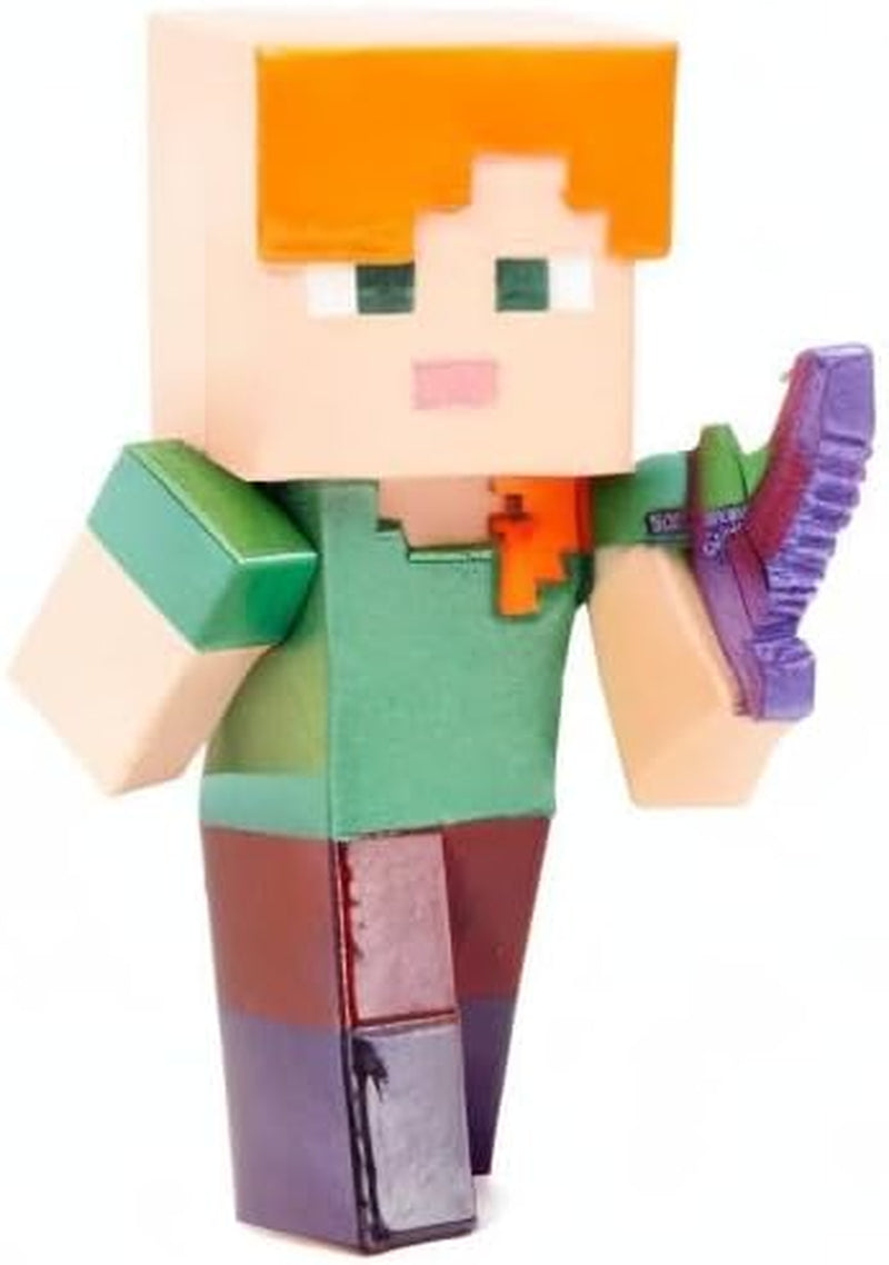 Jada Toys Juego de Figuras Minecraft (4 Piezas) Hechas de Metal - Figuras Coleccionables Minecraft Caves & Cliffs (Steve, Alex, Creeper y Warden) Para Gamers y Coleccionistas 8+ 6cm Cada Figuras de Acción Naty Shop
