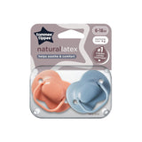 Chupetes de látex de cereza Tommee Tippee 0-6 meses, paquete de 2 chupetes en bolsa de látex 100% natural