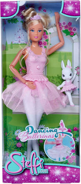 Simba 105733603 - Steffi Love Dancing Ballerina, Steffi como muñeca bailarina con amiga animal y falda giratoria, muñeca de juego 29 cm, a partir de 3 años