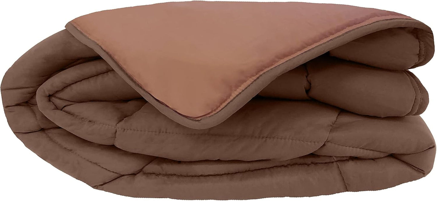 Funda Nórdica Calgary Poliéster Chocolate/Moca, Poliéster, Chocolate/Moca, 240X220X1 Cm Edredones y edredones Naty Shop 240X220X1 Cm