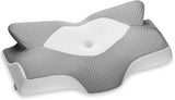 Elviros Funda de Almohada Transpirable 64 X 12,5/10,5 X 38 cm Gris (Solo Frente de Almohada) Almohadas Ortopédicas Cervicales Naty Shop Gris