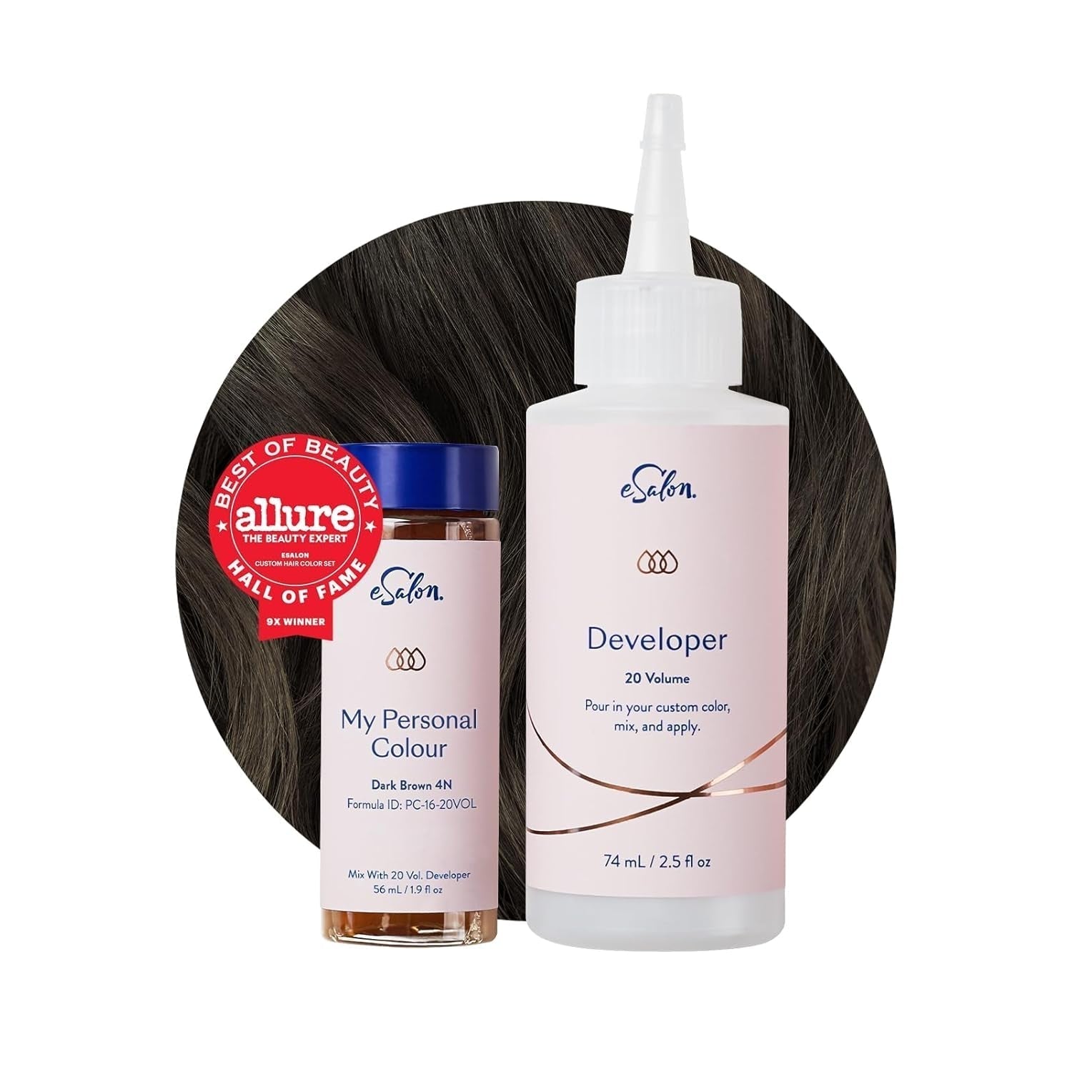 Set de Tinte Capilar Permanente Cobertura 100% de Canas Coloración Casera 0% Amonia Tintes Capilares Tintes Multidimensionales Tintes Capilares Profesionales Naty Shop Tinte Capilar Castaño Oscuro 4N