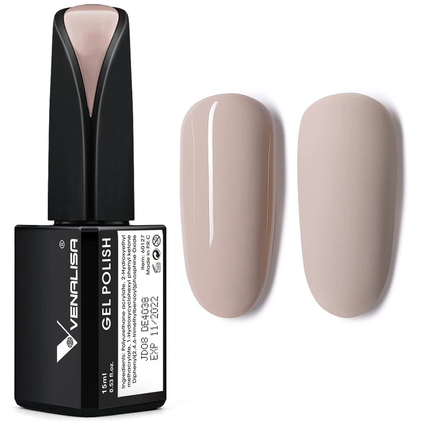 VENALISA Esmalte de uñas UV Coral Orange 15ml Esmalte de uñas en gel para lámpara de uñas UV Modelos de esmalte de uñas en gel de color naranja coral transparente para diseño de uñas DIY