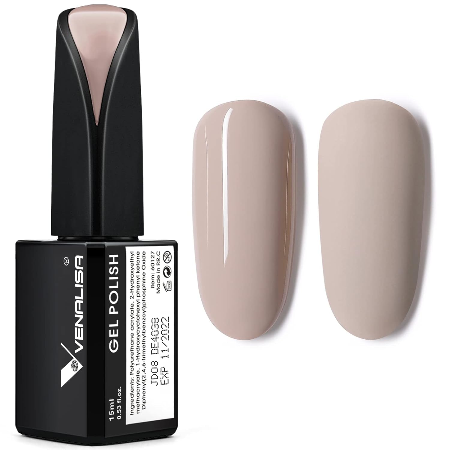 VENALISA Esmalte de uñas UV Coral Orange 15ml Esmalte de uñas en gel para lámpara de uñas UV Modelos de esmalte de uñas en gel de color naranja coral transparente para diseño de uñas DIY