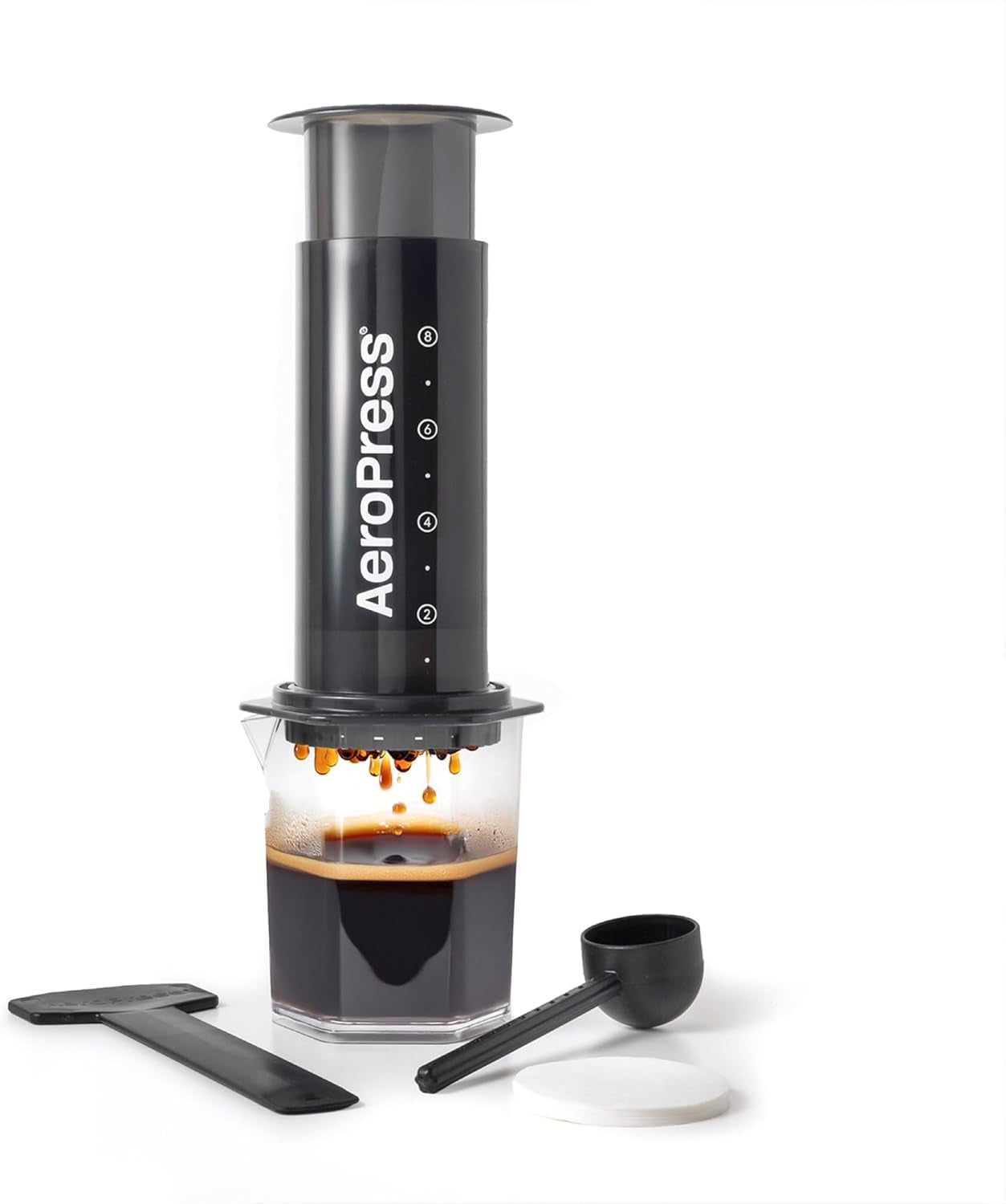 AeroPress Original Cafetera y Espresso, Cafetera Portátil Nivel Barista con Cámara, Émbolo y Filtros, Cafetera Rápida y Espresso