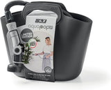 GF SRL, Aquapop Grey Edición Limitada con manguera textil autoextensible de 25 m Made in Italy, bolsa de plástico blando, boquillas y racores Lancia 8 para riego de jardín, gris oscuro