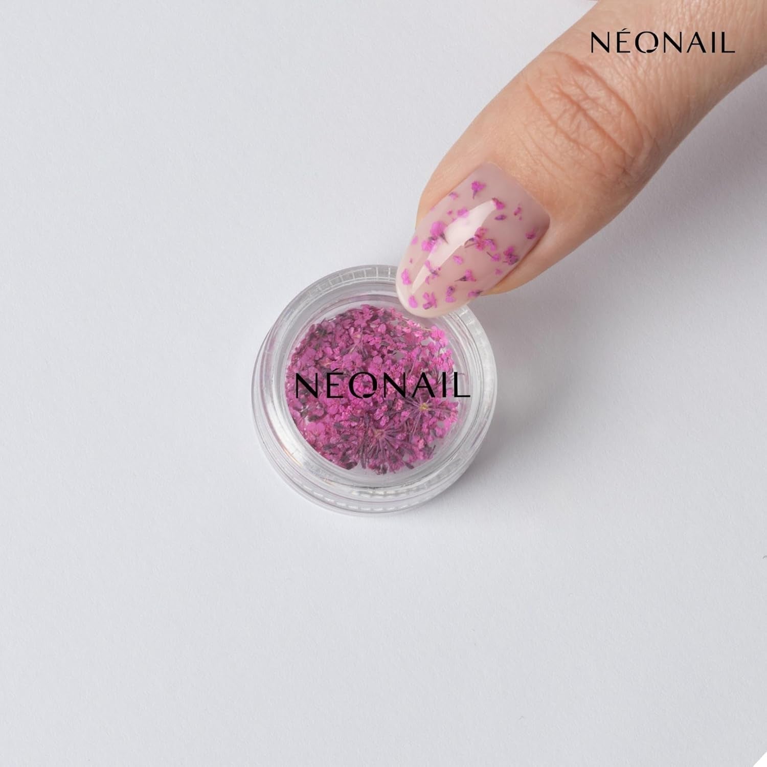 NÉONAIL Nail Art Flowers Set - Trockenblumen - Getrocknete Blumen - Nageldesign Zubehör - Nageldekorationen - Getrocknete Blüten - Decoración de uñas - Gelnägel Zubehör - 3 colores - Rosa, Lila, Naranja