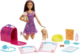 Adopción Barbie Puppy - Muñeca y 2 cachorros, con certificados de adopción, efecto de cambio de color, jaula y accesorios, para niños a partir de 3 años, HKD 86
