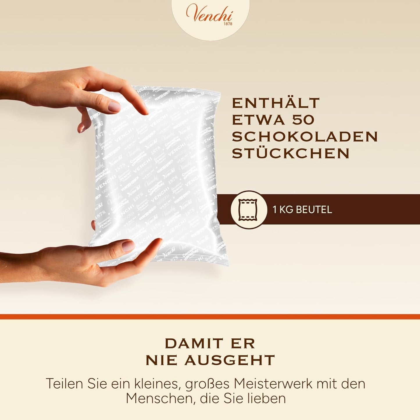 Venchi – Chocoviar Gianduia, bombones en bolsa de 1 kg, chocolate Gianduia elaborado exclusivamente con "avellanas del bosque piamonteso", sin gluten, sin colorantes artificiales y sin conservantes