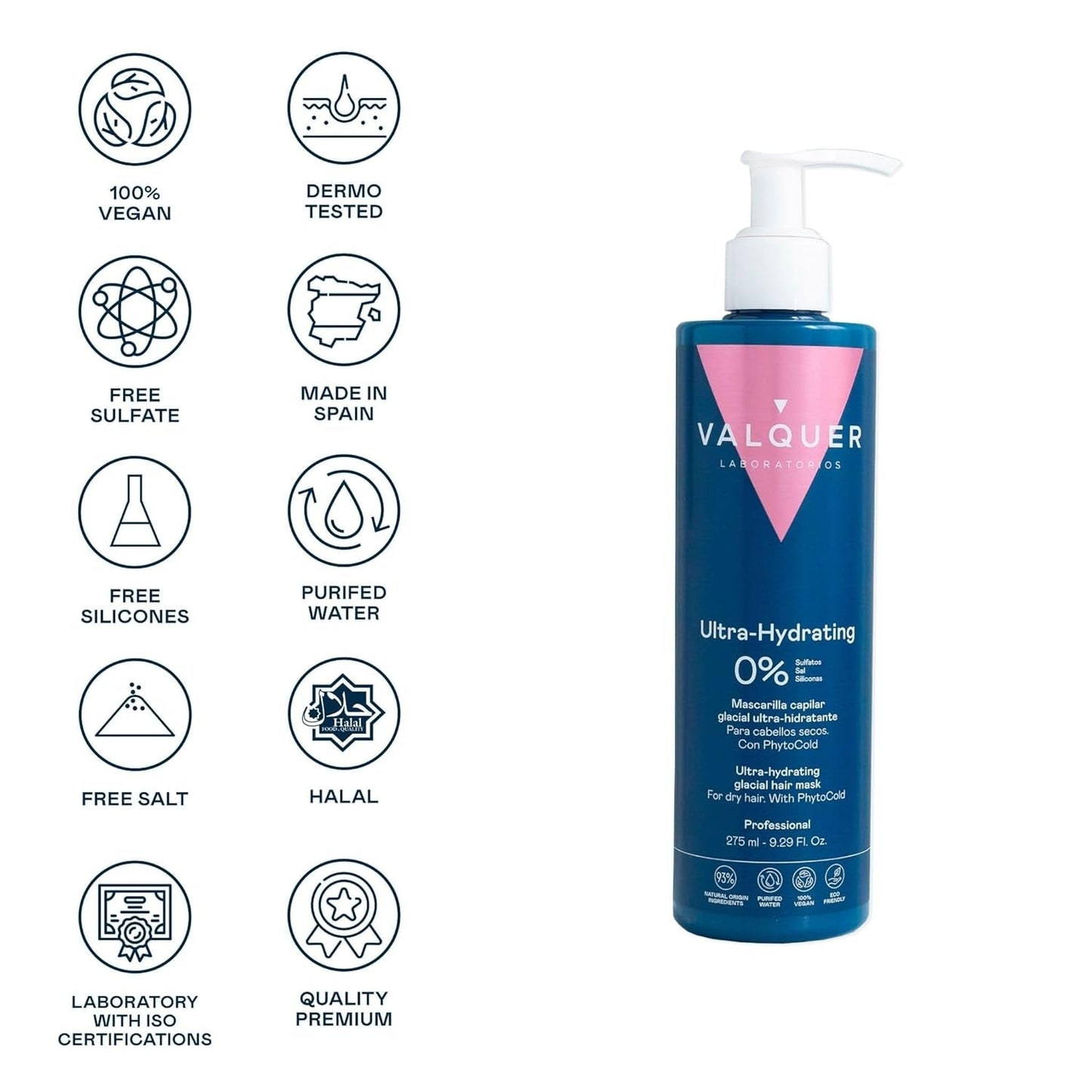 Valquer Profesional Ice Hair Mask - Mascarilla capilar ultrahidratante sin sulfatos, sales y siliconas Naty Shop mascarilla capilar