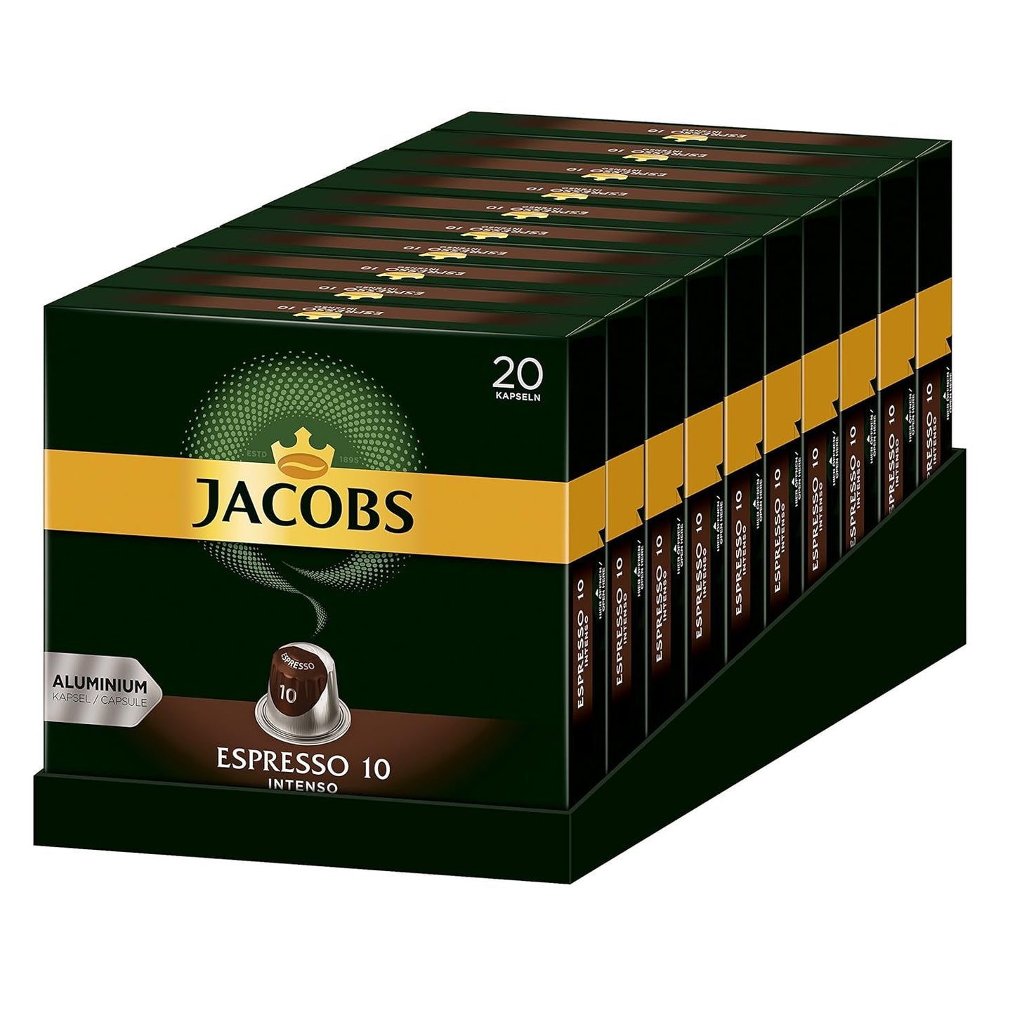 Cafetera Lungo Classico, intensidad 6 de 12, 10 x 20 tazas y cafetera Espresso Intenso, intensidad 10 de 12, 200 cápsulas compatibles con Nespresso®*, 10 x 20 tazas