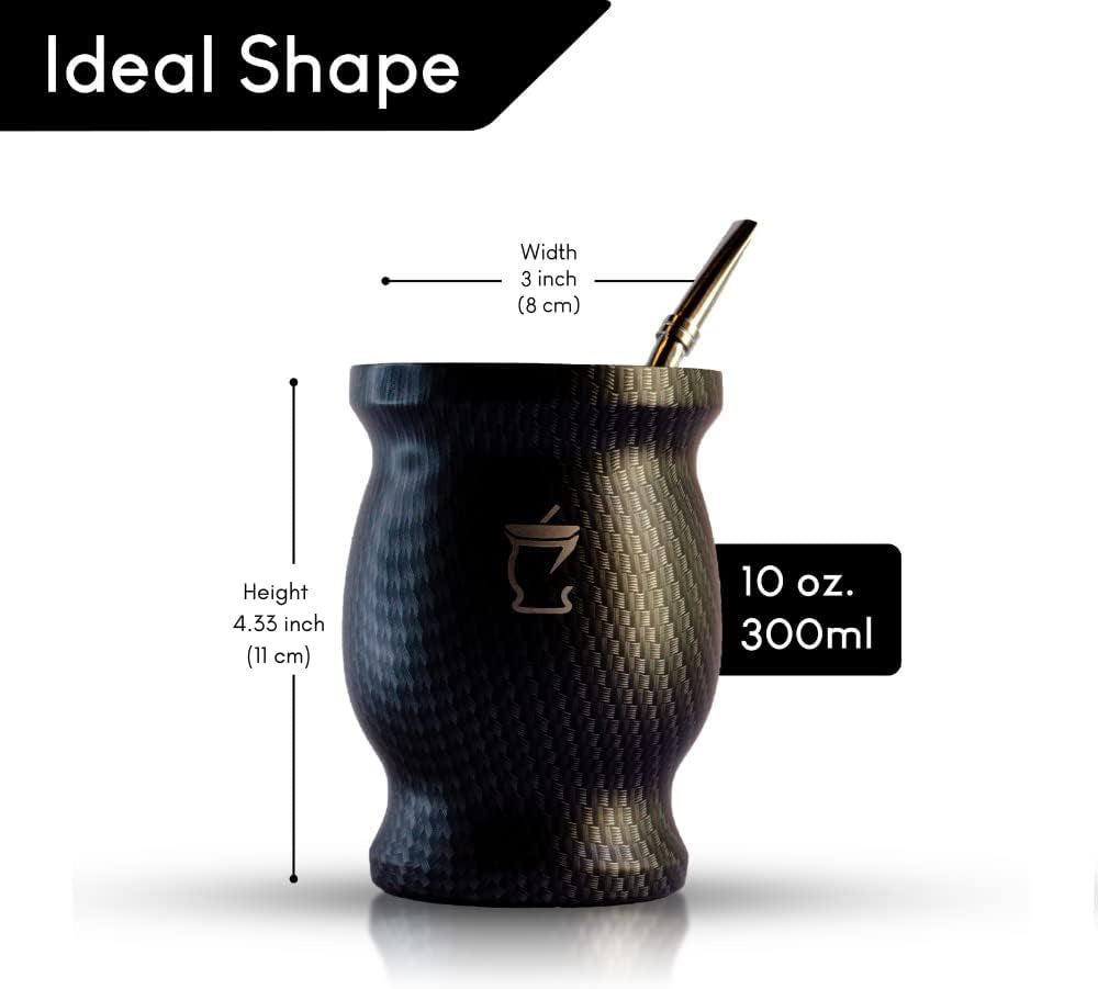Juego de Té Mate - Taza Mate - Juego de Mate y Bombilla - Tazas de Té - Taza Mate Diseño Doble Pared - Juego de Tazas Yerba Mate