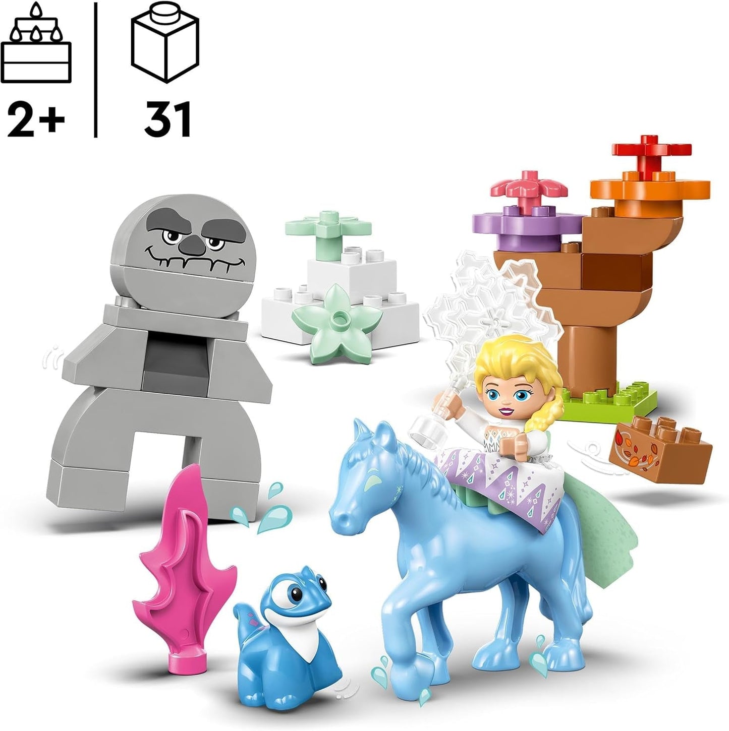 LEGO DUPLO | Disney ELSA y Bruni en el Bosque Encantado, Reina de Hielo 4 Figuras Juguete para Niños de 2 Años, Regalo Preescolar para Niñas y Niños Mayores de 2 Años, Basado en Frozen 2 Juegos de Construcción 10418 Beuche den LEGO-Store