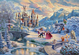Schmidt Spiele 59671 Thomas Kinkade, Disney, La Bella y la Bestia, Noche mágica de invierno, rompecabezas de 1000 piezas Puzzle Naty Shop