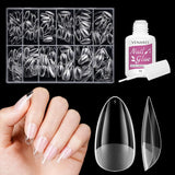 Uñas postizas cortas bailarina 500 Uds pegamento en 12 tamaños uñas artificiales Gel suave corto cobertura completa puntas de uñas para uñas de Gel cortas S