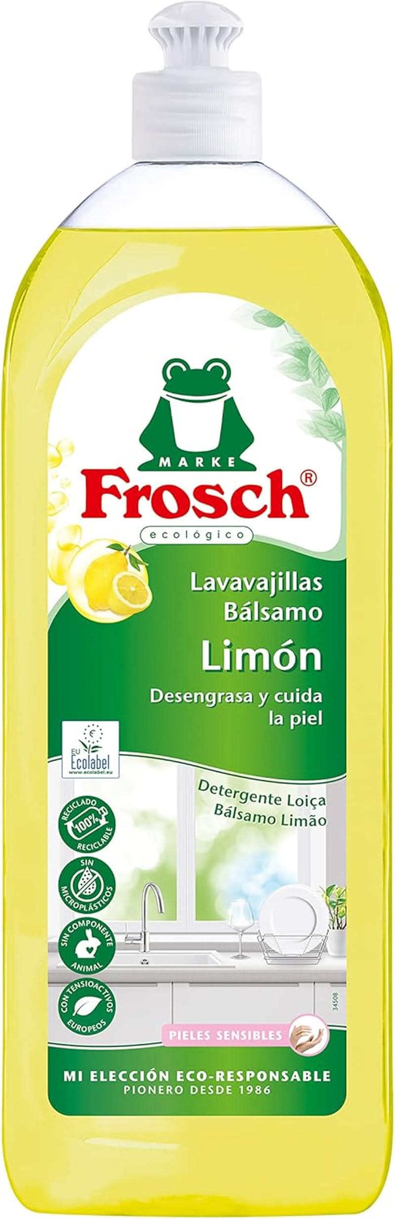 Líquido para aclarar las manos, desengrasar y proteger la piel, testado dermatológicamente, 10 x 750 ml Naty Shop
