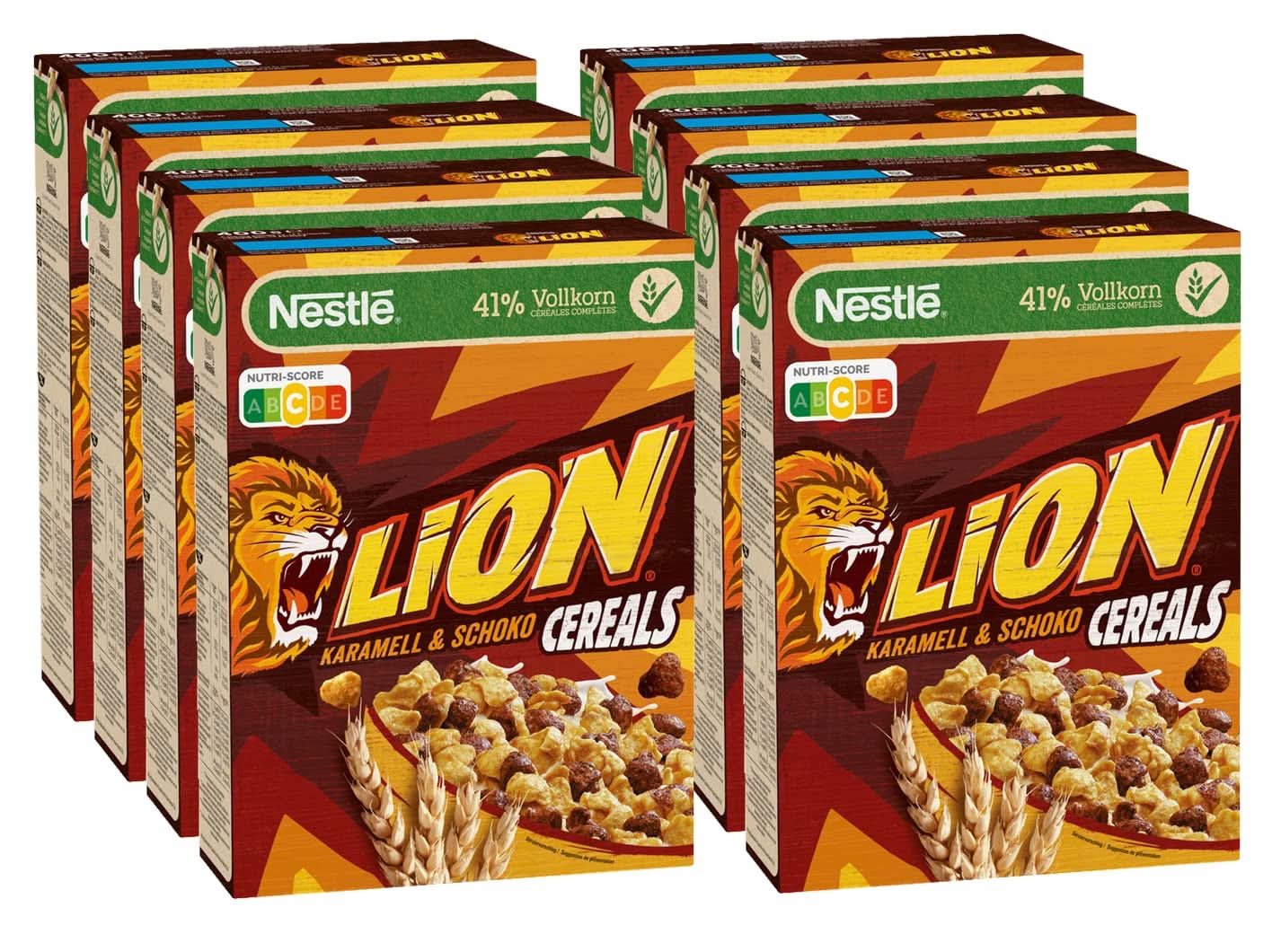 Cereal LEÓN, Cereal chocolate con caramelo y 41% harina integral, paquete 8 x 400 gramos Cereal Naty Shop